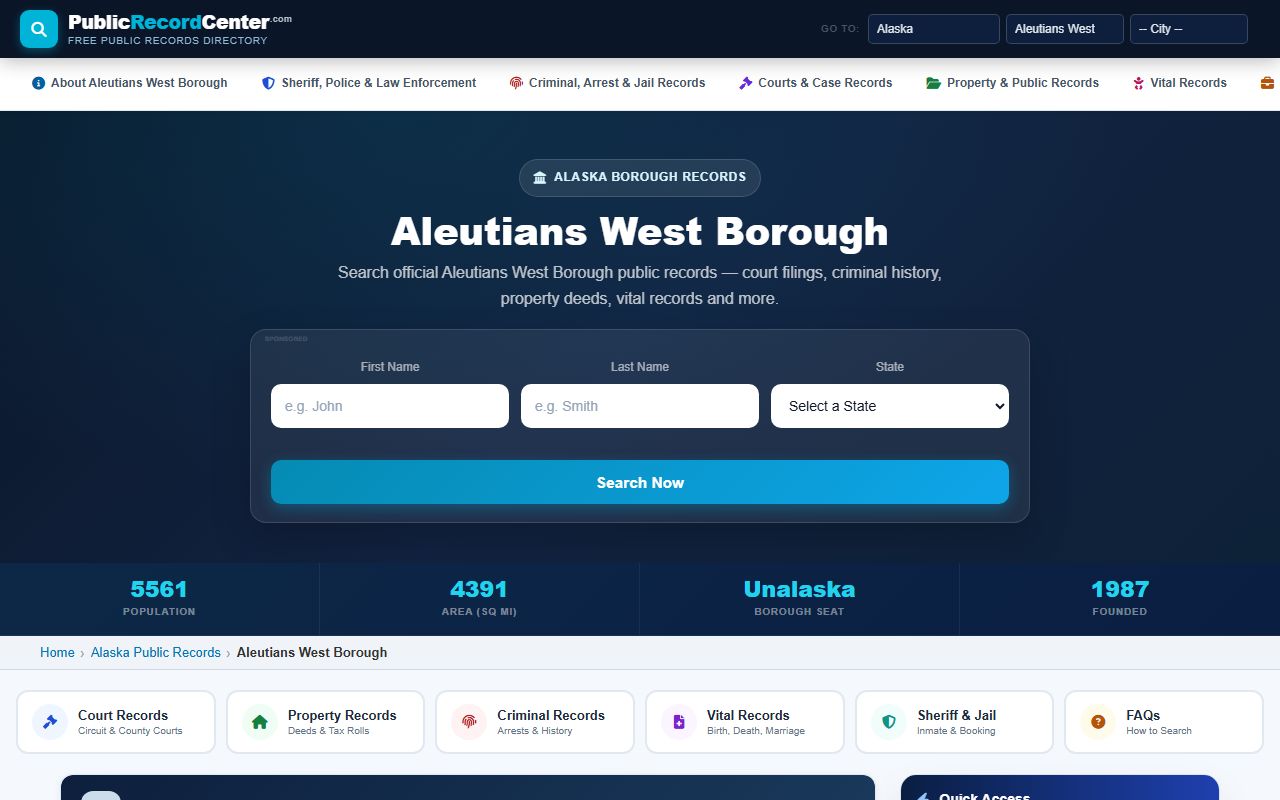 Aleutians West Census Area public records guide for family court records