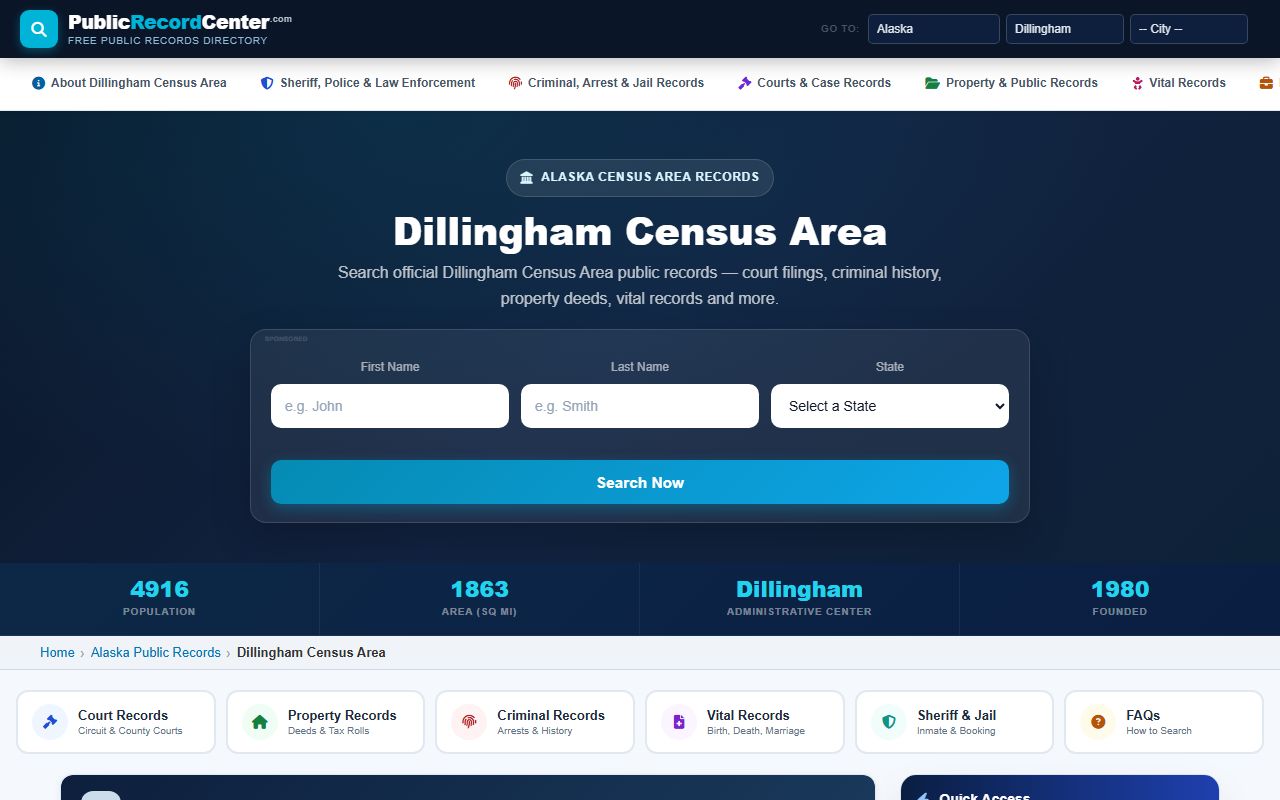 Dillingham Census Area public records overview including family court records