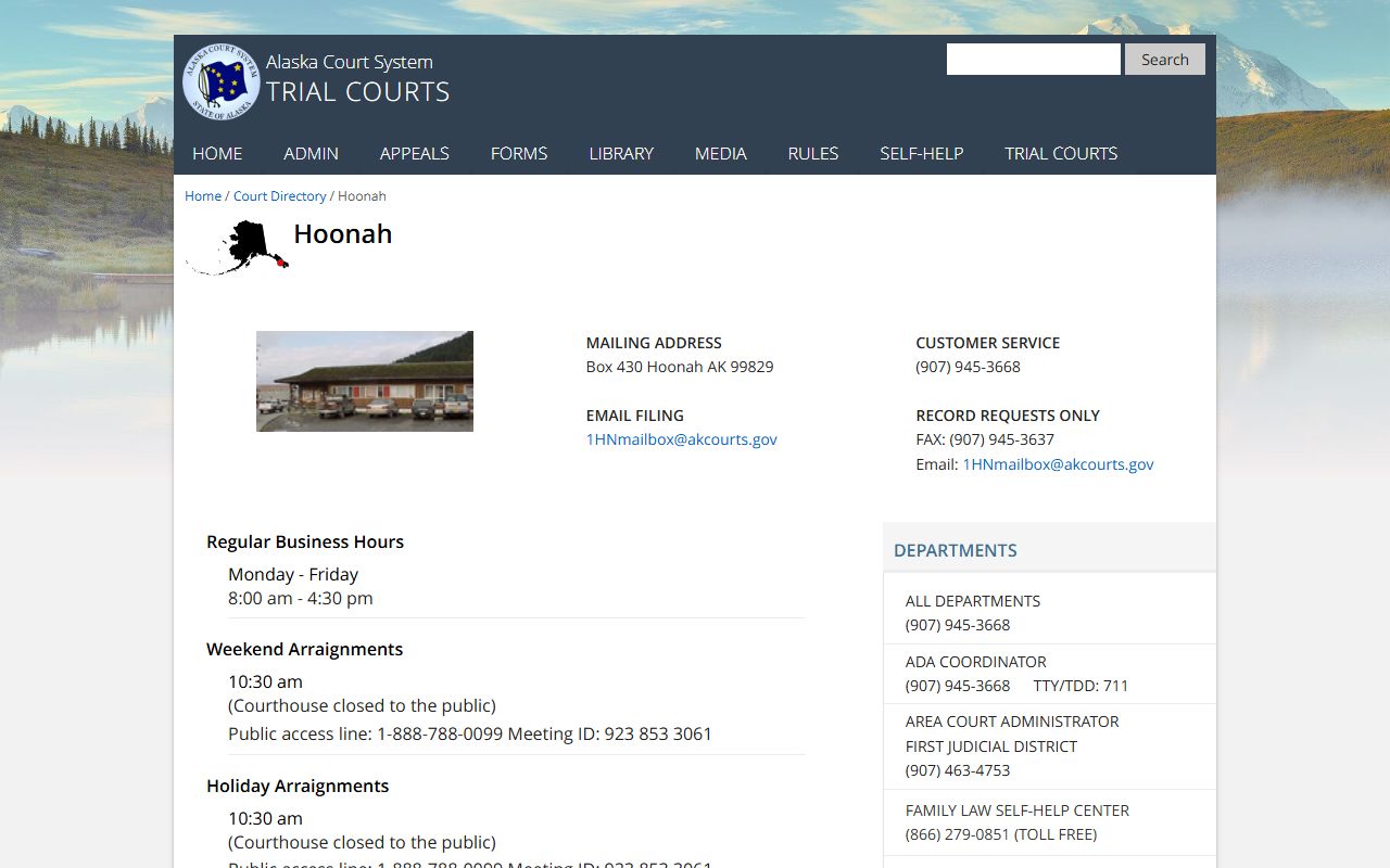 Hoonah Court nearest to Haines Borough family court records