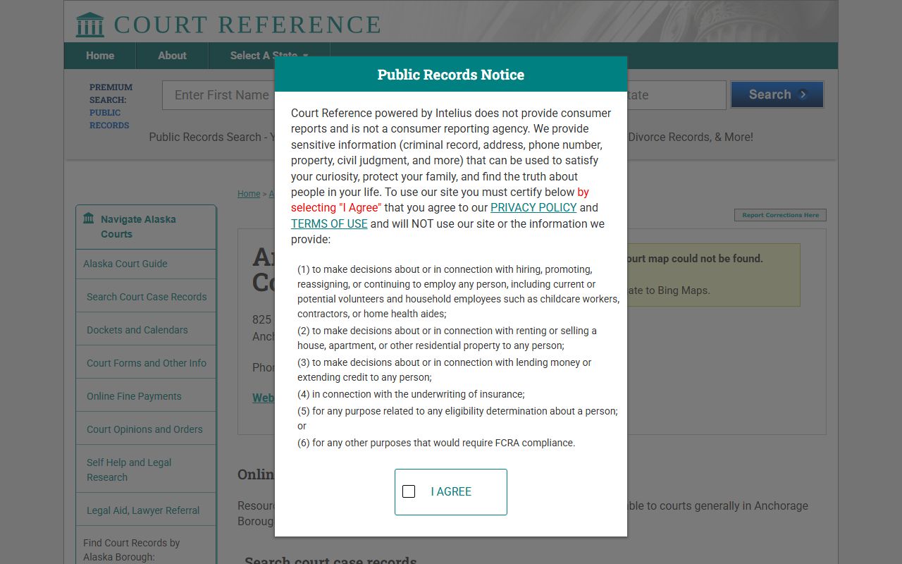 Juneau District Court reference page for Alaska family court records