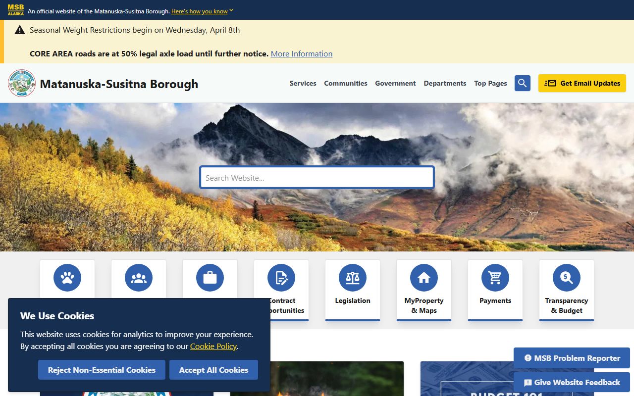 Matanuska-Susitna Borough official website - family court records resources