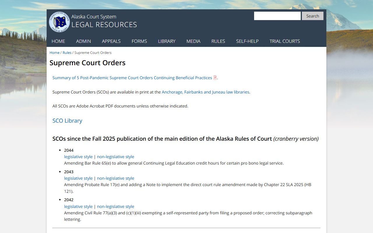 Alaska Supreme Court slip opinions on family court records and family law